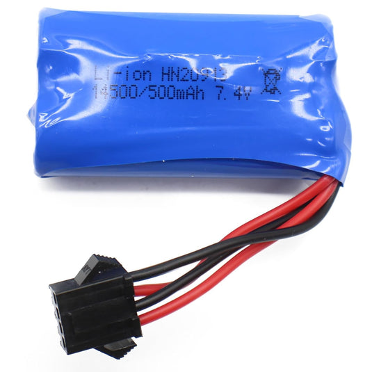 Li-ion 7.4V 14500-500mAh Rechargeable Battery with SM-3P Plug and USB Charger Cable (Viper)